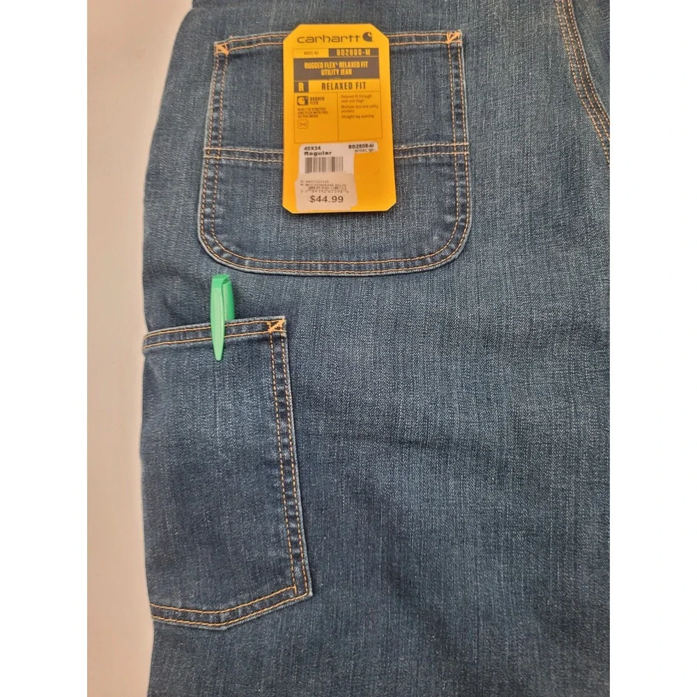 Carhartt‎ Rugged Flex Relaxed Fit Utility Jean BD2808-M Blue Denim 40x34 NWT Men